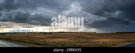 Thunderstorm cell over Thuringia. Stock Photo