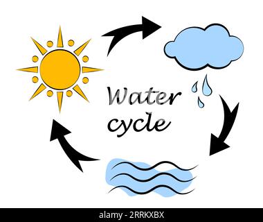 The water cycle in nature Stock Vector