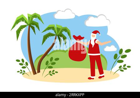 Santa Claus on the beach Stock Vector