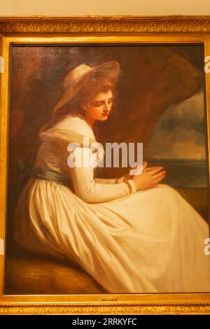 England, London, Greenwich, The Queen's House, Portrait of Emma Hart (Lady Hamilton) as Absence by George Romney dated 1786 Stock Photo