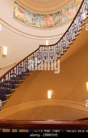 England, London, The Strand, Courtauld Gallery, Spiral Staircase Stock Photo