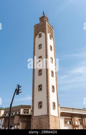 Richly ornated Mohammed V mosque in downtown Agadir Morocco Stock Photo