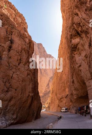 Impressive steep Todra gorge in the Atlas mountains of Morocco Stock Photo