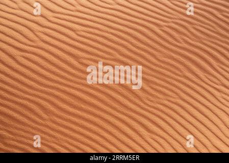 Scenic sand pattern on a desert's dune, drawn from the wind, Morocco Stock Photo