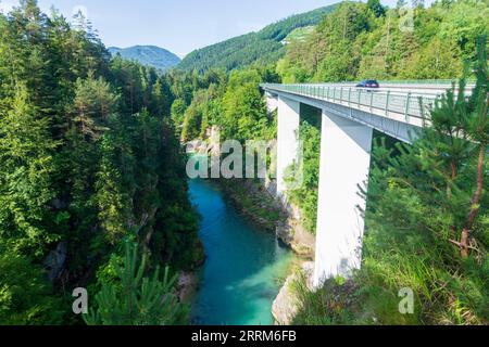 Micheldorf in Oberösterreich, gorge Steyrdurchbruch (river Steyr breakthrough), road bridge in Steyr, Nationalpark Region, Upper Austria, Austria Stock Photo