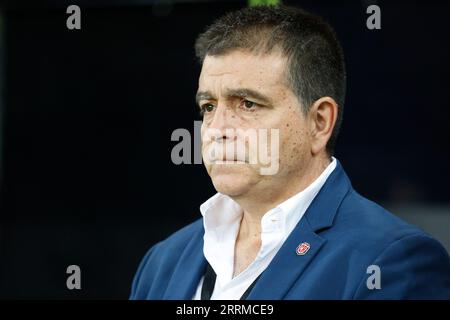 Costa Rica's head coach, Luis Fernando Suarez during the international friendly match at St. James' Park, Newcastle upon Tyne. Picture date: Friday September 8, 2023. Stock Photo