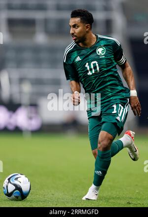 Saudi Arabia's Salem Al-Dawsari on the ball during the international friendly match at St. James' Park, Newcastle upon Tyne. Picture date: Friday September 8, 2023. Stock Photo