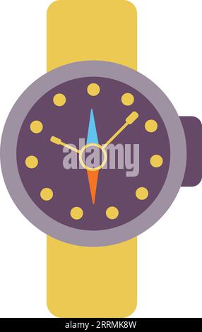 Wrist watch. Clock color icon. Time symbol isolated on white background Stock Vector