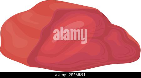 Raw liver meat icon. Cartoon butchered product isolated on white background Stock Vector