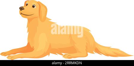 Golden Retriever Puppy Dog Laying Vector Drawing Illustration Cartoon ...