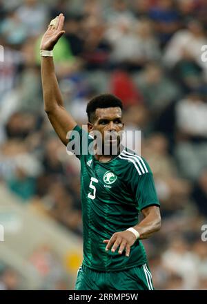Saudi Arabia's Ali Al-Bulaihi during the international friendly match at St. James' Park, Newcastle upon Tyne. Picture date: Friday September 8, 2023. Stock Photo