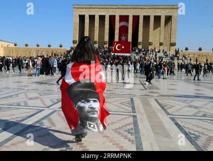 221111 -- ANKARA, Nov. 11, 2022 -- People visit Anitkabir, the mausoleum of the founder of the Turkish Republic Mustafa Kemal Ataturk, during the 84th death anniversary of Mustafa Kemal Ataturk in Ankara, Trkiye, on Nov. 10, 2022. Photo by /Xinhua TRKIYE-ANKARA-ATATURK-DEATH ANNIVERSARY MustafaxKaya PUBLICATIONxNOTxINxCHN Stock Photo