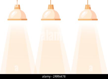 Ceiling lamps hanging. Cartoon interior spot light isolated on white background Stock Vector