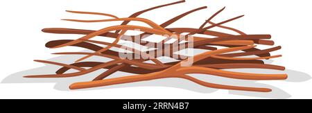 Wood branches pile. Cartoon timber sticks icon isolated on white background Stock Vector