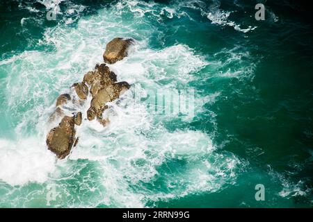 Cliffs and Waves crashing at Cape of Good Hope Stock Photo