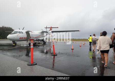 Bora Bora, French Polynesia. 5th Sep, 2023. Passengers board an AIR TAHITI flight from Bora Bora to Tahiti at Bora Bora Airport on September 5, 2023 in Bora Bora French Polynesia. (Credit Image: © Bryan Smith/ZUMA Press Wire) EDITORIAL USAGE ONLY! Not for Commercial USAGE! Stock Photo