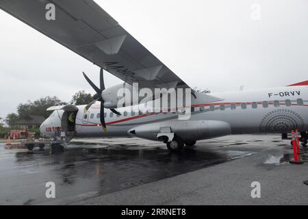 Bora Bora, French Polynesia. 5th Sep, 2023. Passengers board an AIR TAHITI flight from Bora Bora to Tahiti at Bora Bora Airport on September 5, 2023 in Bora Bora French Polynesia. (Credit Image: © Bryan Smith/ZUMA Press Wire) EDITORIAL USAGE ONLY! Not for Commercial USAGE! Stock Photo