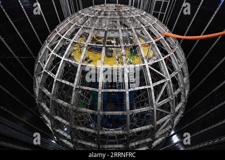 230110 -- BEIJING, Jan. 10, 2023 -- An underground neutrino observatory is under construction in Jiangmen, south China s Guangdong Province, Sept. 2, 2022.  XINHUA-PICTURES OF THE YEAR 2022-CHINA NEWS DengxHua PUBLICATIONxNOTxINxCHN Stock Photo