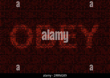 Subliminal message "Obey" hidden in binary code. Stock Photo