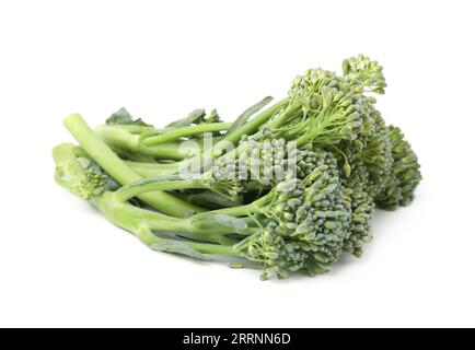 Fresh raw broccolini isolated on white. Healthy food Stock Photo