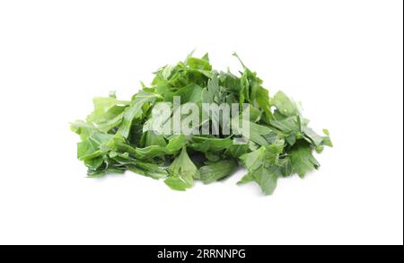 Heap Of Chopped Parsley Leaves Isolated On White Stock Photo - Alamy