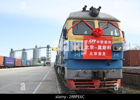 German Container Train A freight train loaded with containers pictured at the new container ...