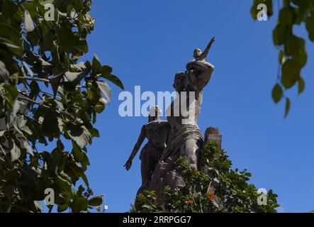 230324 -- DAKAR, March 24, 2023 -- This photo taken on March 23, 2023 shows the African Renaissance Monument in Dakar, Senegal.  SENEGAL-DAKAR-SCENERY HanxXu PUBLICATIONxNOTxINxCHN Stock Photo