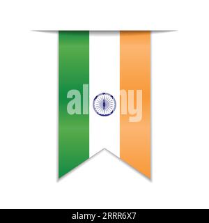 Realistic India flag vertical banner background Stock Vector