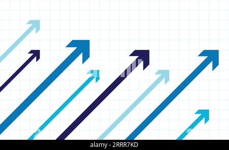 Up arrow inclined graph paper growth rate development background Stock Vector