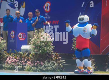 230520 -- JAKARTA, May 20, 2023 -- JIP, official mascot of FIBA ...