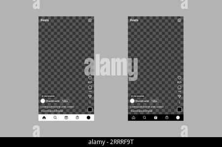 Instagram reels mockup empty screen ui blank template Stock Vector Image &  Art - Alamy