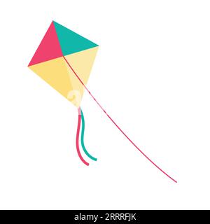 Kite flying on thread background Stock Vector