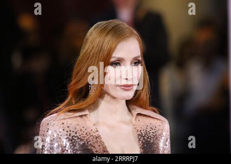 Italy, Lido di Venezia, September 08, 2023: Jessica Chastain attends a red carpet for the movie 'Memory' at the 80th Venice International Film Festival on September 08, 2023 in Venice, Italy.    Photo © Ottavia Da Re/Sintesi/Alamy Live News Stock Photo