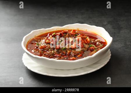 Poached Sliced Beef in Hot Chili Oil Stock Photo