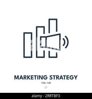 Marketing Strategy Icon. Advertising, Promotion, Campaign. Editable Stroke. Simple Vector Icon Stock Vector