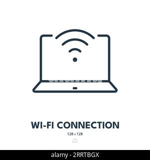 Wi-Fi Connection Icon. Internet, Network, Signal. Editable Stroke. Simple Vector Icon Stock Vector