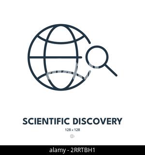 Scientific Discovery Icon. Science, Global, Research. Editable Stroke. Simple Vector Icon Stock Vector