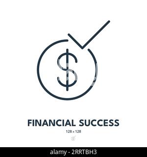 Financial Success Icon. Growth, Profit, Revenue. Editable Stroke. Simple Vector Icon Stock Vector