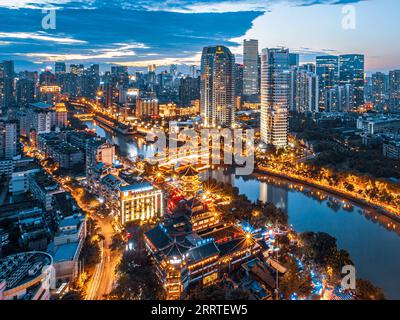 230721 -- BEIJING, July 21, 2023 -- This undated photo shows a night view in Chengdu, southwest China s Sichuan Province. The Chengdu Universiade is just around the corner, and college athletes from all over the world will gather in Chengdu to strive for their dreams. Chengdu has many sister cities around the world. In 1981, Chengdu and Montpellier of France became the first pair of sister cities of the two countries. In 2011, the Montpellier Chengdu Primary School and the Chengdu Montpellier Primary School were built in Montpellier and Chengdu respectively to mark the 30th anniversary of the Stock Photo