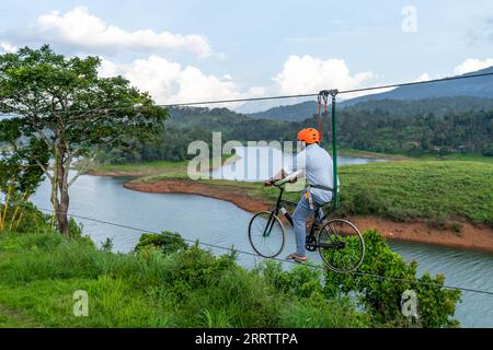 Banasura Sagar Dam is a beautiful landscape at tourist hotspot in Wayanad, Kerala India. Stock Photo