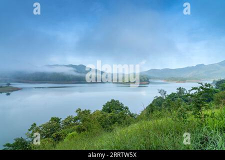 Banasura Sagar Dam is a beautiful landscape at tourist hotspot in Wayanad, Kerala India. Stock Photo