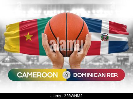 Cameroon vs Dominican Republic national basketball teams basket ball match competition cup concept image Stock Photo