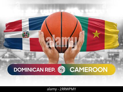 Dominican Republic vs Cameroon national basketball teams basket ball match competition cup concept image Stock Photo