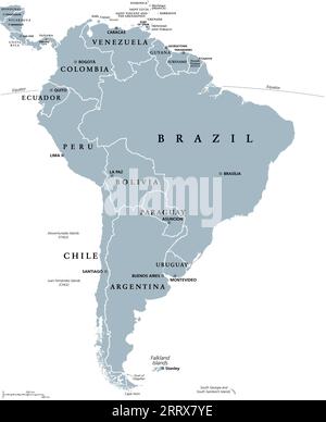 Political map of Central America with capitals, national borders, most ...