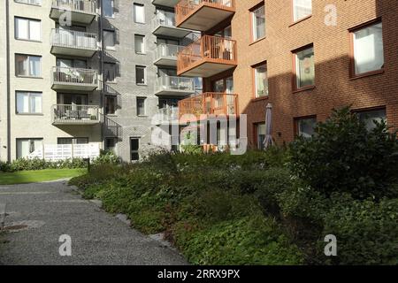 Modern apartments with exposed livingspace Stock Photo