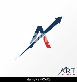 Logo design graphic concept creative abstract premium vector stock sign letter initial A font up arrow. Related to monogram typography fasted purpose Stock Vector