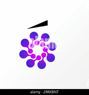 Logo design graphic concept creative abstract premium vector stock sign letter initial O font with dots tech. Related to monogram typography network Stock Vector
