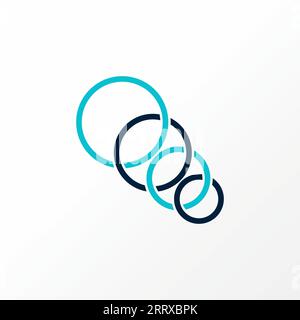 Logo design graphic concept creative abstract premium vector stock sign 4 circles on connected small to big Related to olympic sport symbol tournament Stock Vector