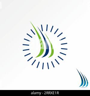 Logo design graphic concept creative abstract premium vector sign stock simple unique art 3 swoosh with circle lines. Related loading trading business Stock Vector