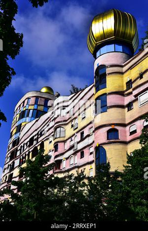 The 'Waldspirale' (forest spiral) residential complex completed in 2000 in Darmstadt, Germany. Photographed summer 2017 as a pit stop on my road trip. Stock Photo